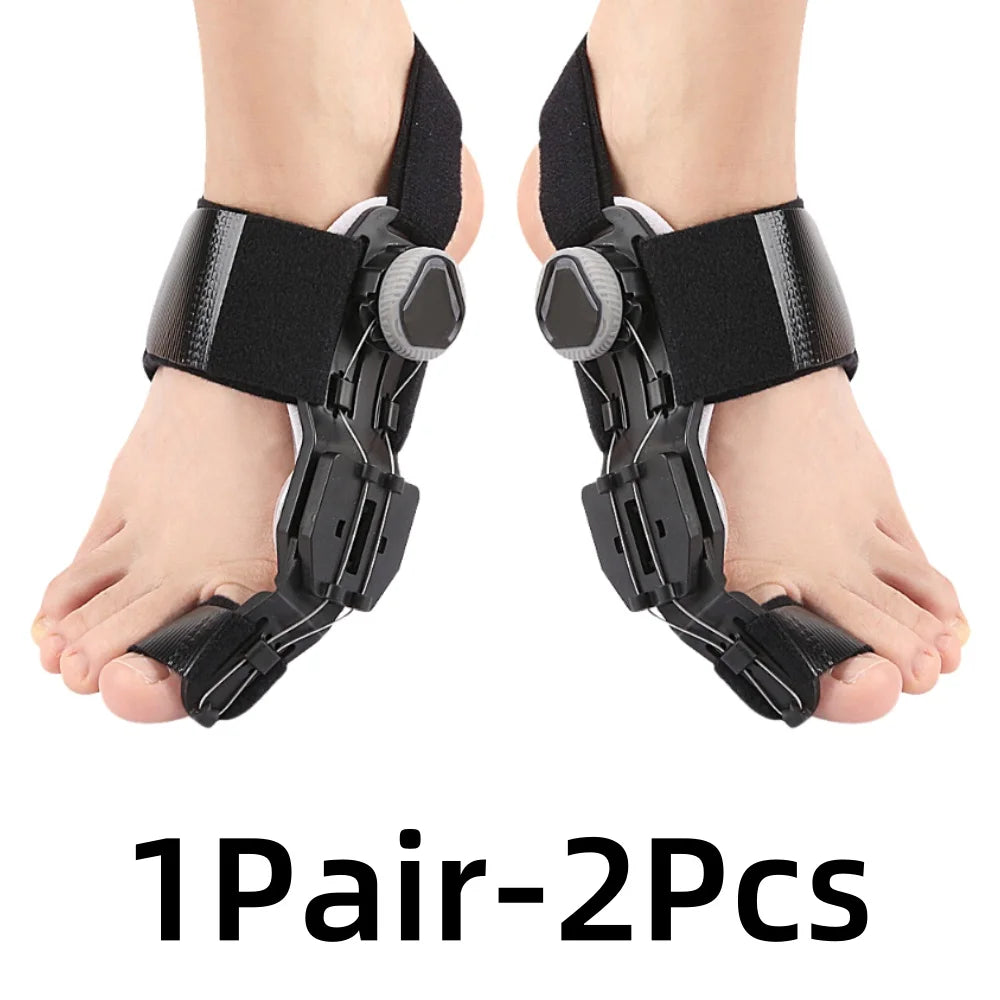 Toe Straightener Bunion Corrector Unisex Valgus Adjustable Toe Corrector Rotatable Separator Splint Braces for Left Right Foot