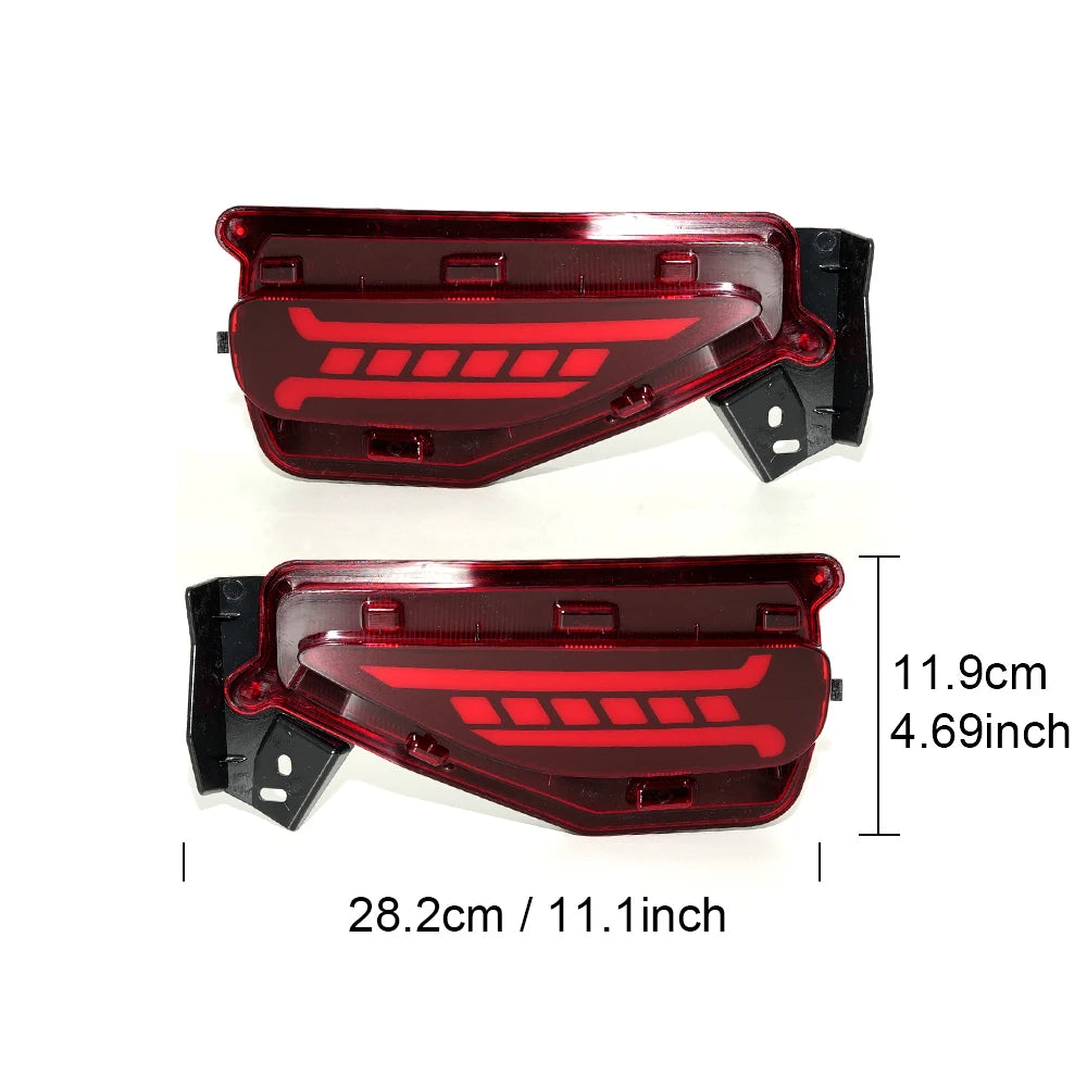 For Toyota Fortuner SW4 2015 2016 2017 2018 2019 2020 LED Car Rear Bumper Reflector Dynamic Light Brake Light