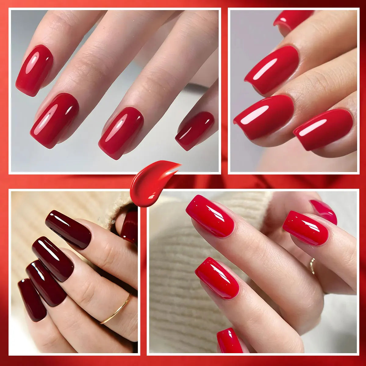 8ml 6-piece gel nail polish set, classic colors, smooth application, shiny effect, no fragrance
