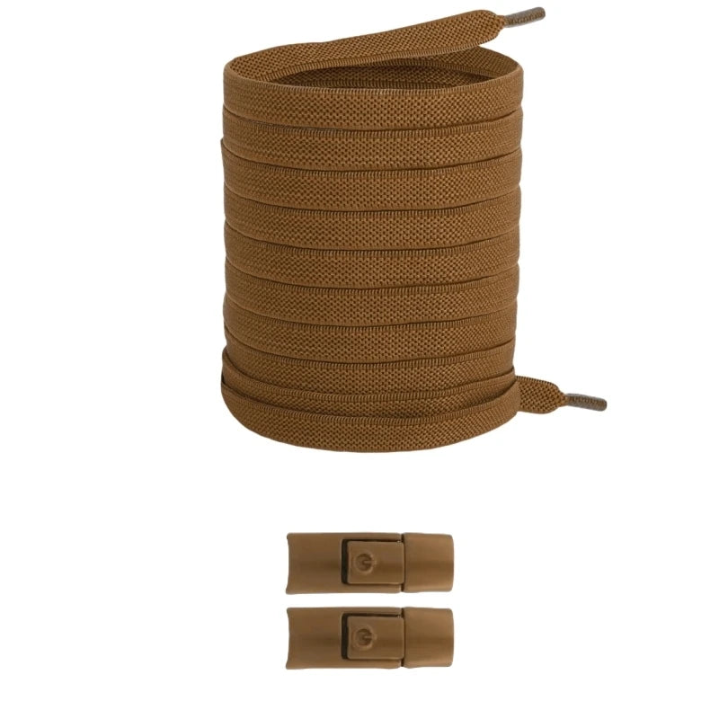 No-Tie Elastic Shoelaces with Press Lock – 8mm Flat Sneaker Laces for Kids & Adults | One Size Fits All Shoes