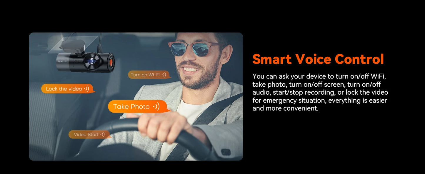 Vantrue N5 DashCam 4 Channel WiFi 360° All Sides  STARVIS 2 IR Night Vision Voice Control GPS Car Dash Cam Support 512GB Max