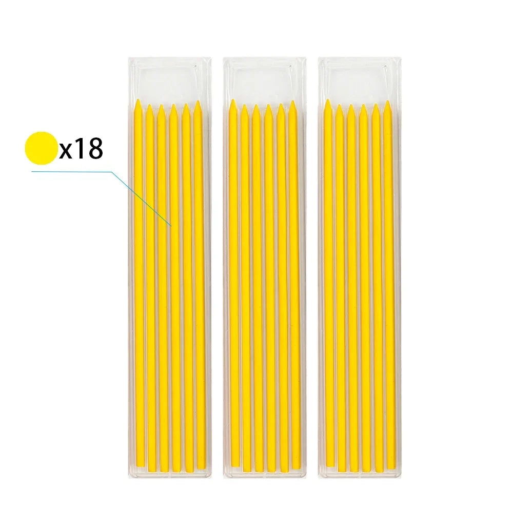 3Colors Refill 2.8mm Solid Carpenter Pencil Set Mechanical Pencil Cap Carpentry Marking Scriber Construction Woodworking Tools