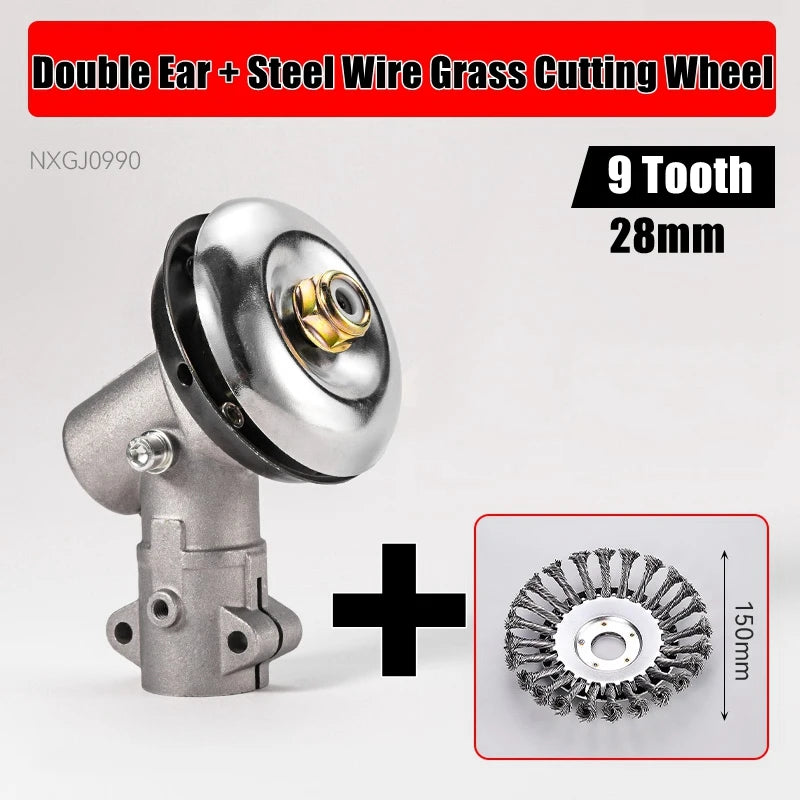 26mm/28mm 9 Tooth Trimmer Gearbox Gearhead Brushcutter Grass Trimmer Replace Gear Head Lawn Mower Parts Gardening Tool