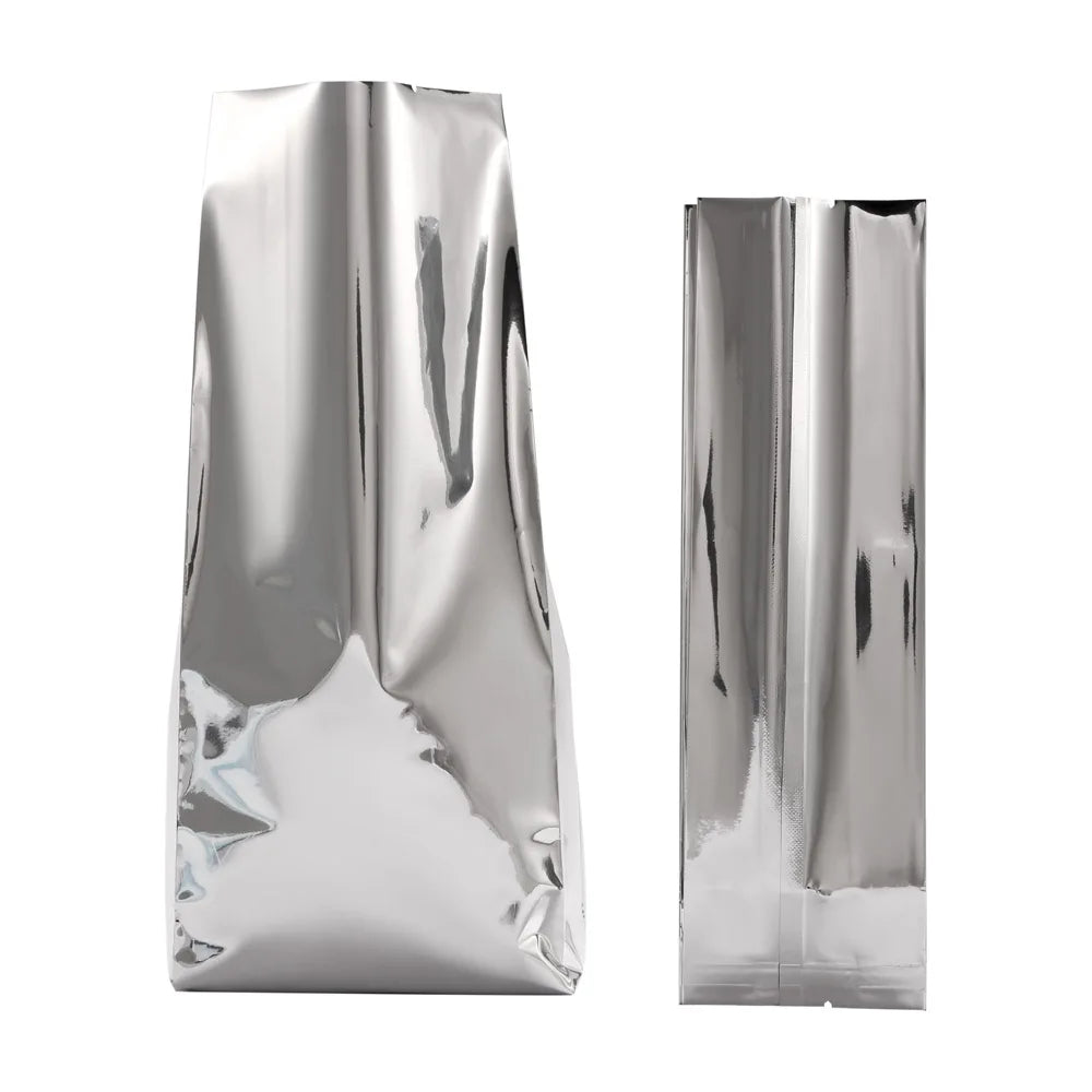 100pcs Aluminum Foil Zip Lock Bags – Food Grade Silvery Mylar Resealable Pouches for Snacks, Herbs & Gift Packaging