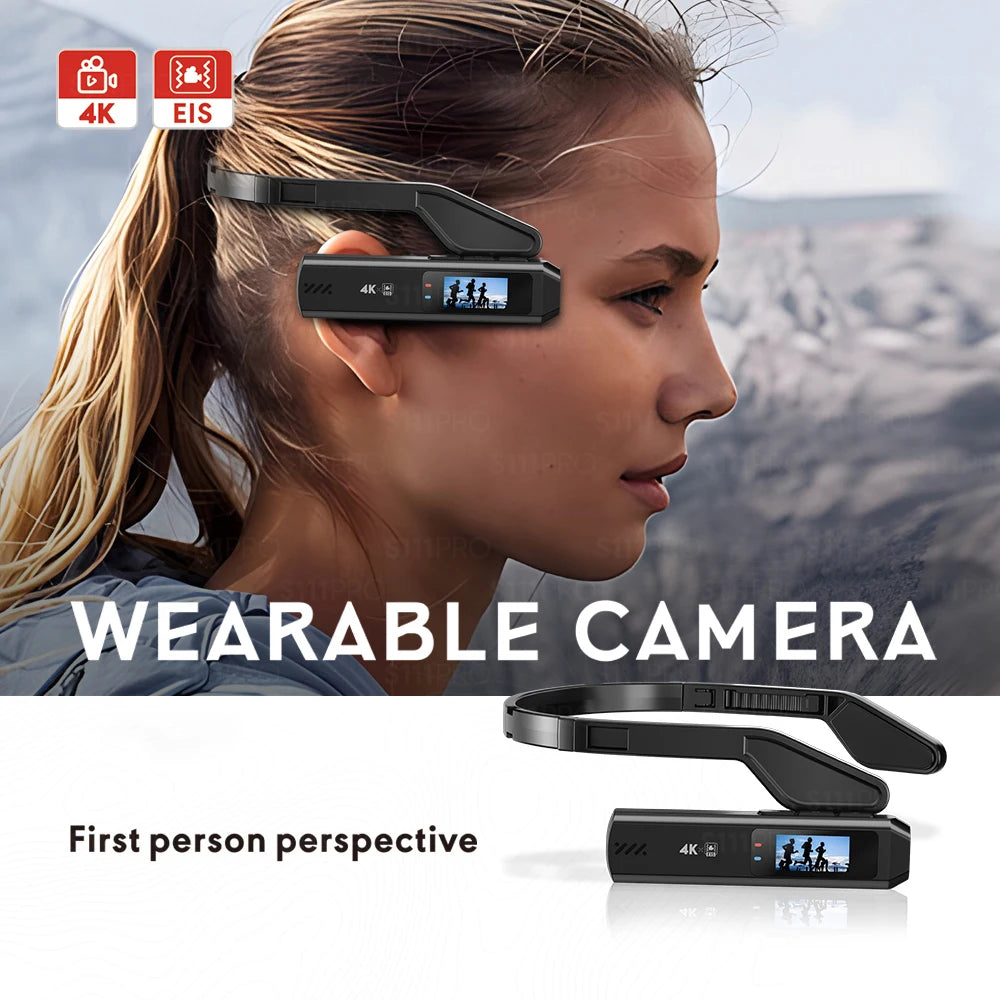 Head-Mounted 4K Action Camera — Anti-Shake 130° Wide Angle
