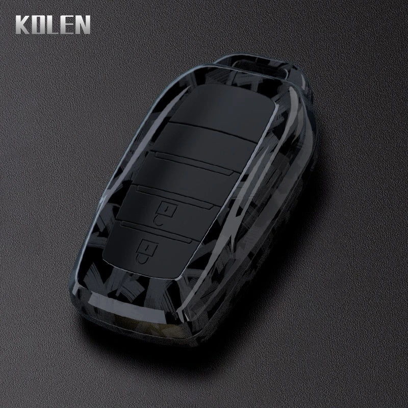 ABS Carbon Fiber Car Flip Key Case Cover For Toyota Sienna Rav4 Crown Hilux Fortuner Camry Land Cruiser Prado Venza Accessories