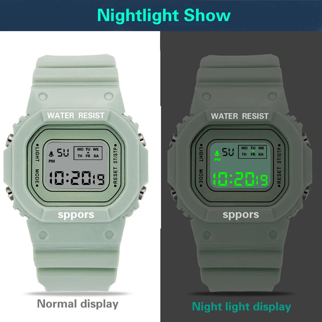 YIKAZE Square Digital Watch – LED Sports Watch for Men, Women & Kids