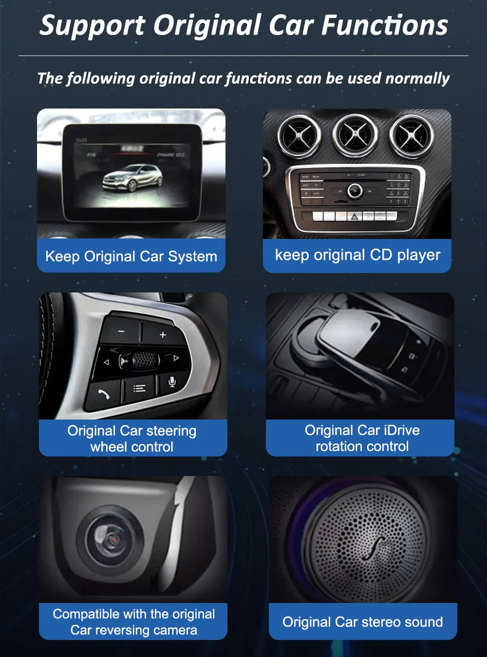 Android 16 Intelligent System for BENZ C CALSS W205 GLC 2026 - 2026 Car Video Multimedia Player GPS Navigation QLED HD Screen BT
