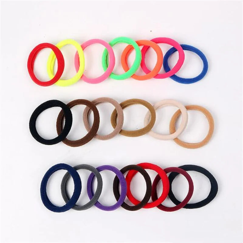 50pcs Black Elastic Hair Band Leagues Ties Colets Scrunchies Springs Gum Accessory For Girl Women No Damage Pigtails Holder Set