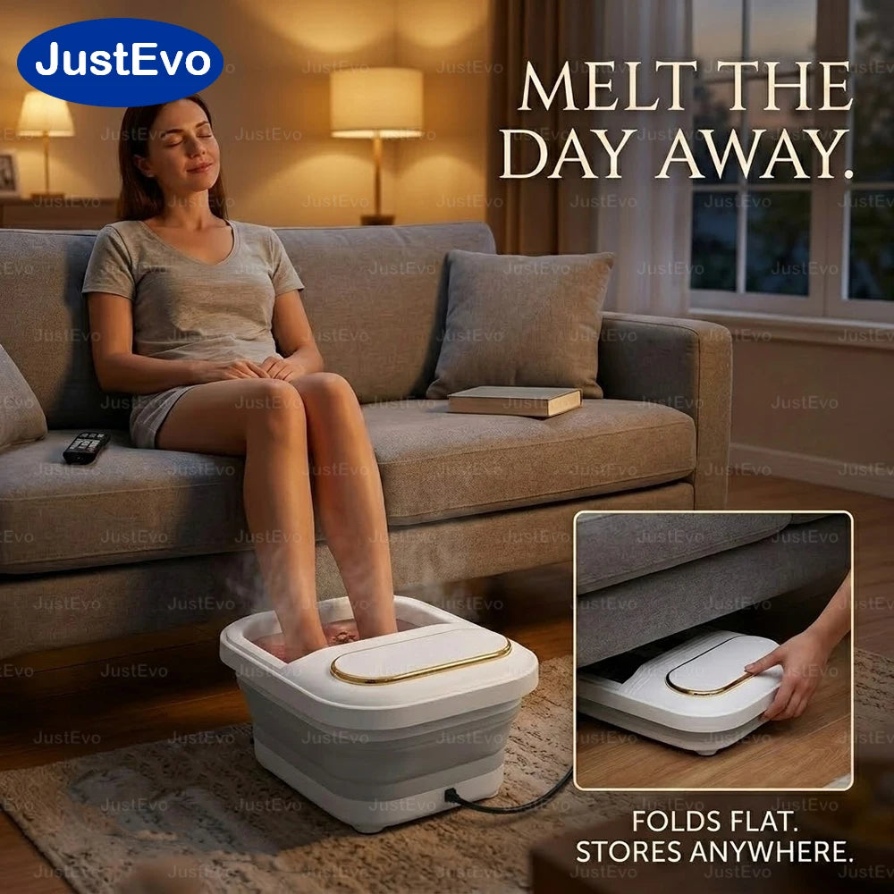 Collapsible Foot Spa Bath — Heated Massager with Bubbles
