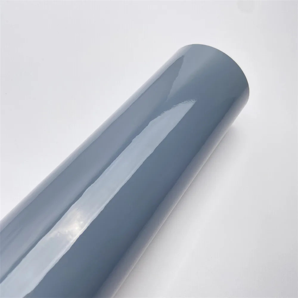 High Gloss Grey Vinyl Wrap Film for Motorcycle Car Accessories Auto Styling Waterproof DIY Vinyl Shiny Sticker Decoration