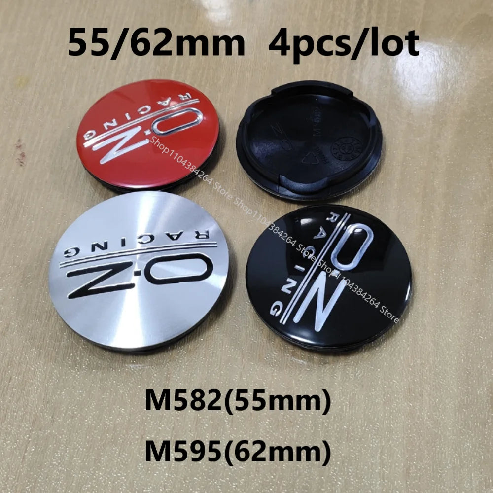 4pcs 62mm M595 or 55mm M582 Car Wheel Center Hub Caps for OZ O.Z Racing Sport with Logo Emblem Badge Hubcap Accessories