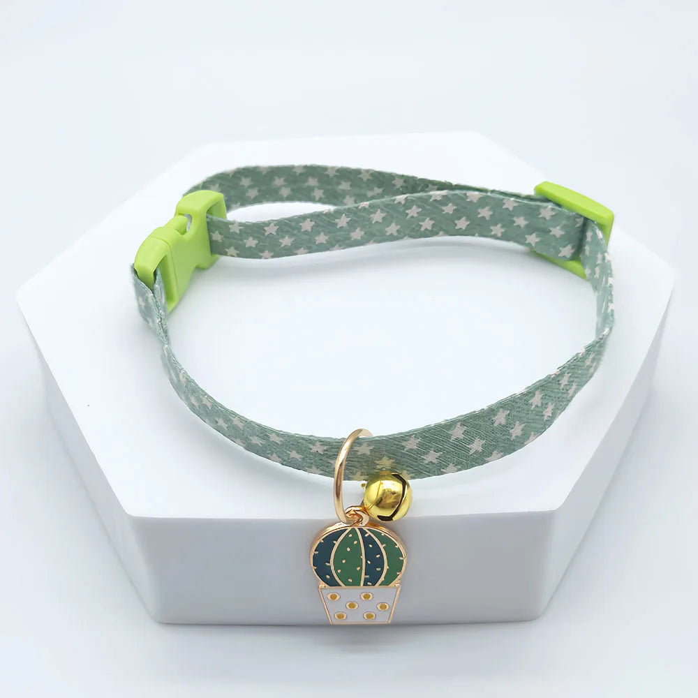 New Adjustable Pet Collar With Bell Small Dog Necklace With Cute Pendant Cat Grooming Neck Accessories Puppy Supplies