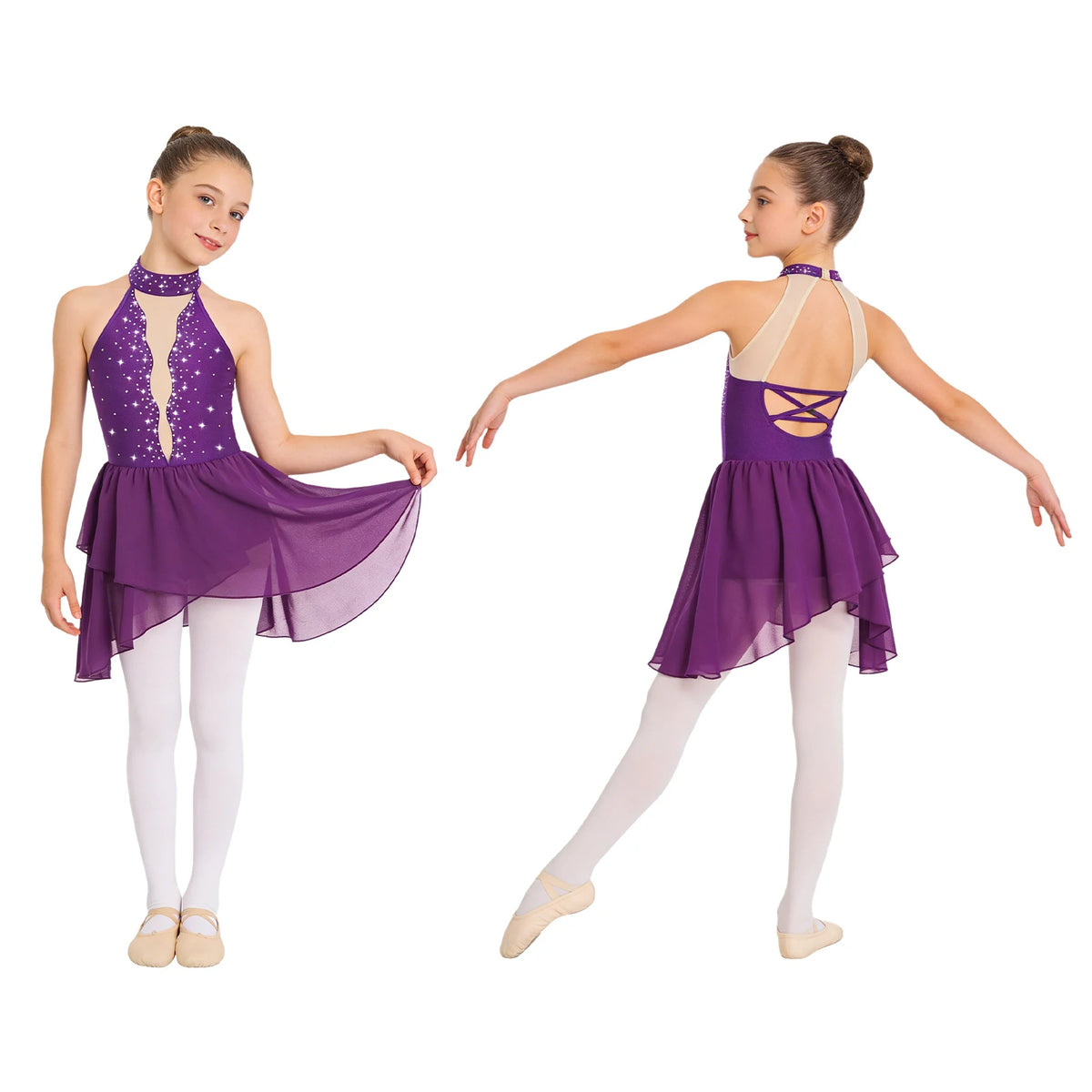 Girls sparkling sequin ballet dance dress