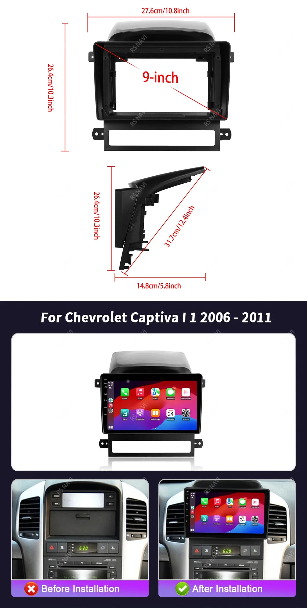 Android 16 Carplay Auto Multimedia Car Radio For Chevrolet Captiva 2008 2009 - 2012 Head Unit Autoradio Stereo Snapdragon Player
