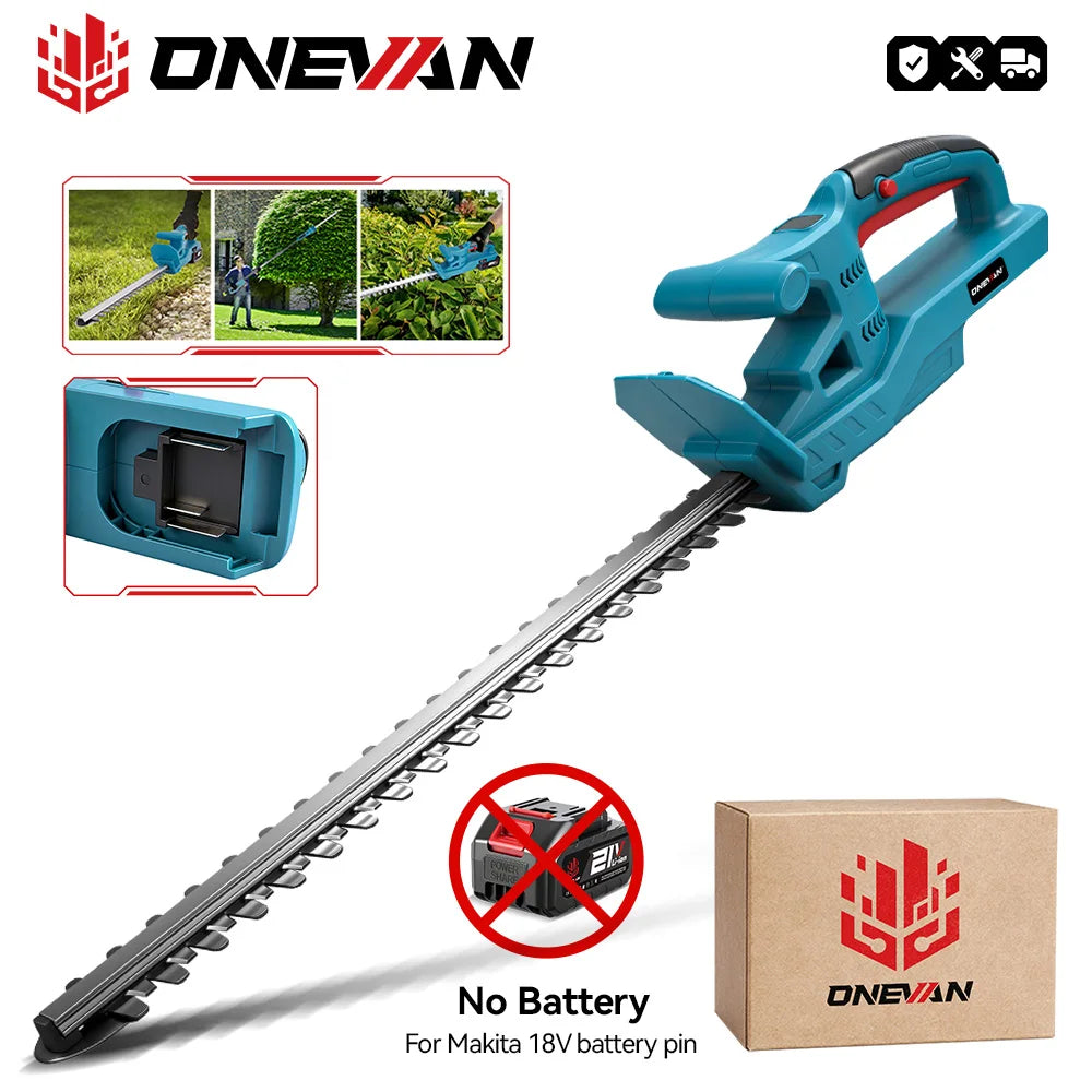 ONEVAN Cordless Hedge Trimmer – Brushless 20" Pruning Saw Compatible with Makita Battery (Battery Not Included)