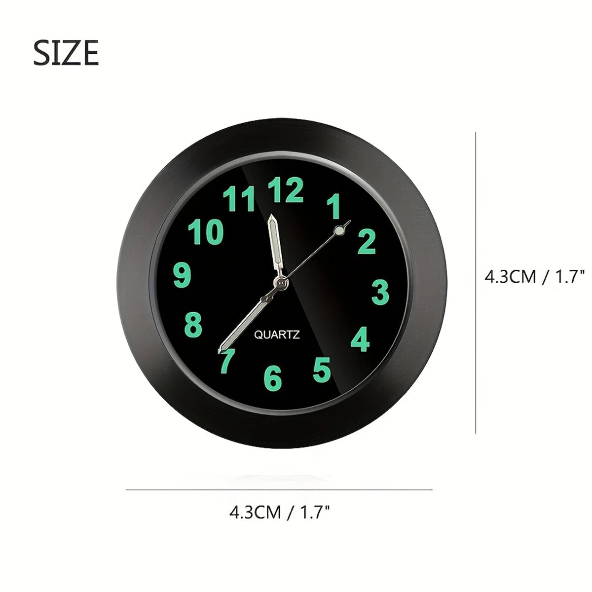 1pc Car Clock Mini Quartz Analog Car Dashboard Time Stick-On Clock Watch for Car Decoration for central control decoration