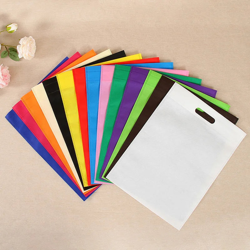 50pieces Nonwoven Storage Bags Eco-friendly and Reusable Nonwoven Shopping Bags Gifts Promotional Tote Bags