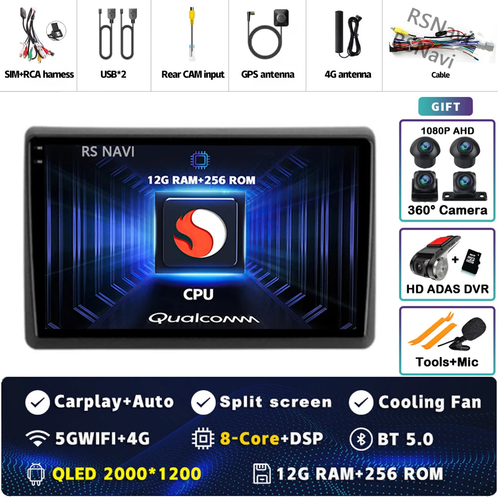 Android Car Stereo for Renault Master (2019–2022) — Wireless CarPlay, Android Auto, GPS, 360° Camera Ready