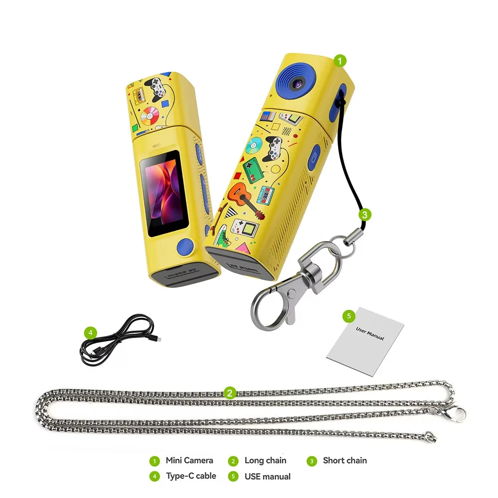 Ourlife 2K Thumb Camera — 230° Flip Lens Mini Keychain Camera