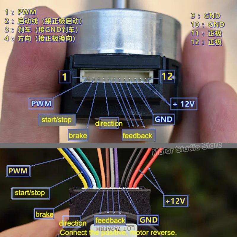 12V Nidec 24H055M020 BLDC Brushless Motor Built-in Drive board PWM Speed Regulation 100 Line Signal Encoder feedback Servo Motor
