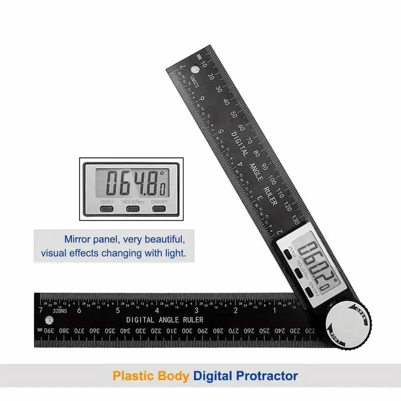 HOMEFISH 1 PC 2 in 1 Digital Angle Detector Scale Suitable for Woodworking Measurement Tools High Accuracy Mutifunction Tools