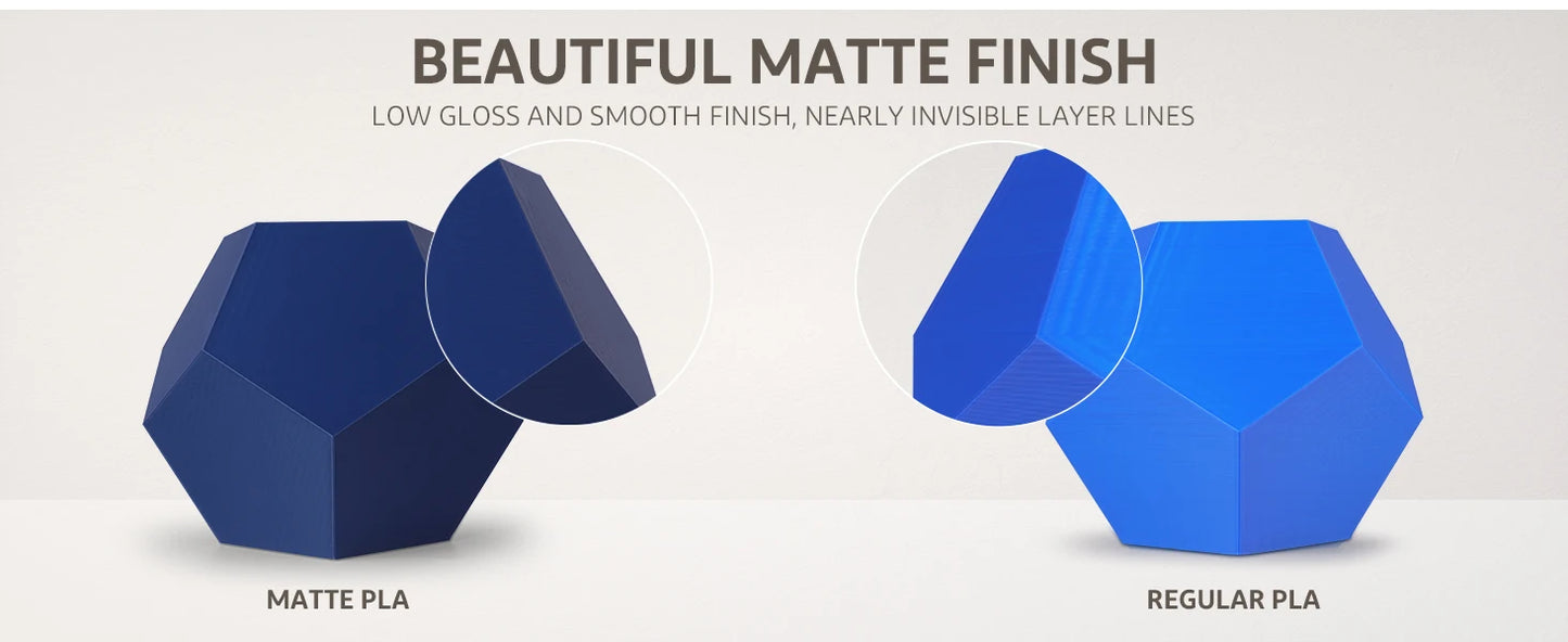 ELEGOO Matte PLA Filament 1KG,1.75mm FDM 3D Printer Filament Dimensional Accuracy +/- 0.02mm, 1kg Carboard Spool (2.2lbs)