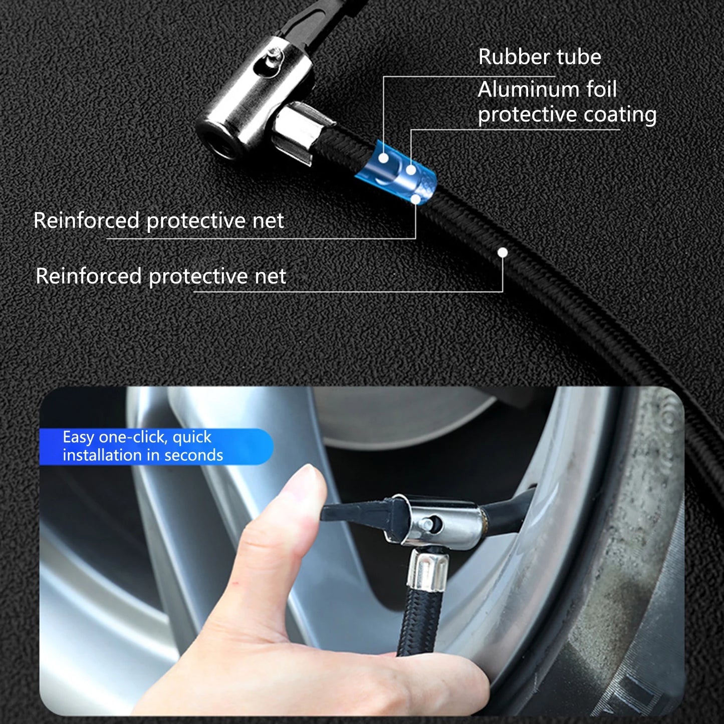 Automatic Digital Display Smart Preset Inflation Tire Inflator with LED Light 12V 150PSI Wire Auto Tire Inflator Pump, car ,tool