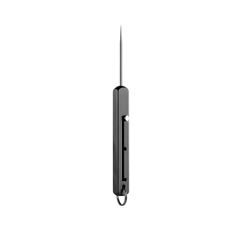 Portable EDC Retractable Toothpick High Strength Titanium Alloy Spring Push-pull Fruit Pick Gift Keychain Pendant Tooth Pick