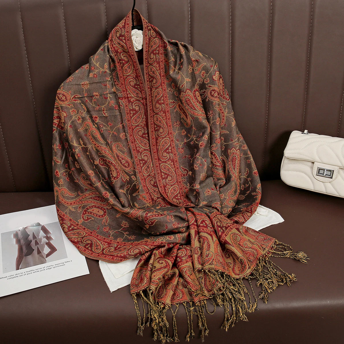 Women's Printed Pashmina Shawl, Soft Winter Scarf