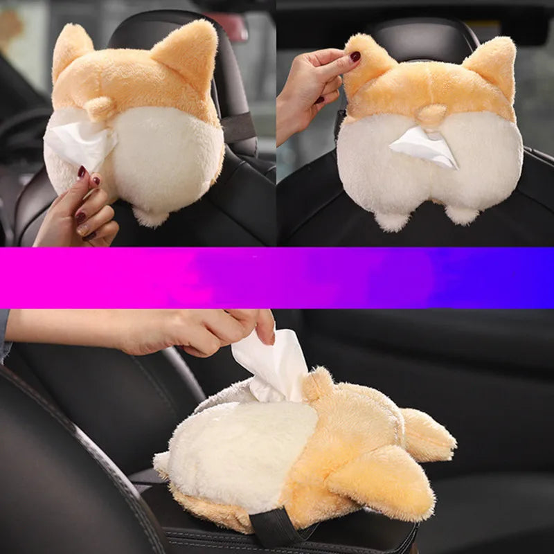 duck Creative  Ass Tissue Box Soft Cartoon Paper Napkin Case Cute Animals Car Paper Boxes Lovely Napkin Holder for Car Seat