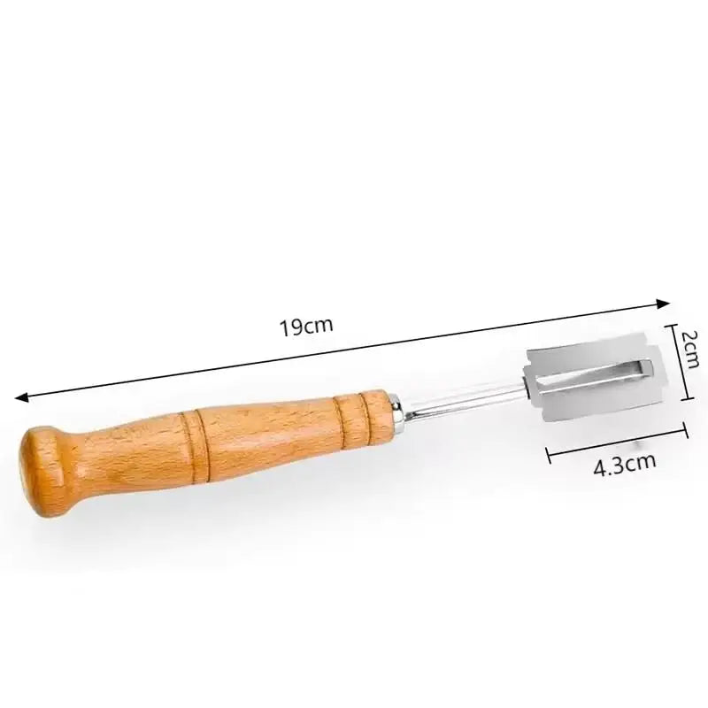 Bread Lame with 5 Blades - Curved Dough Scoring Tool, Wood Handle - photo 5