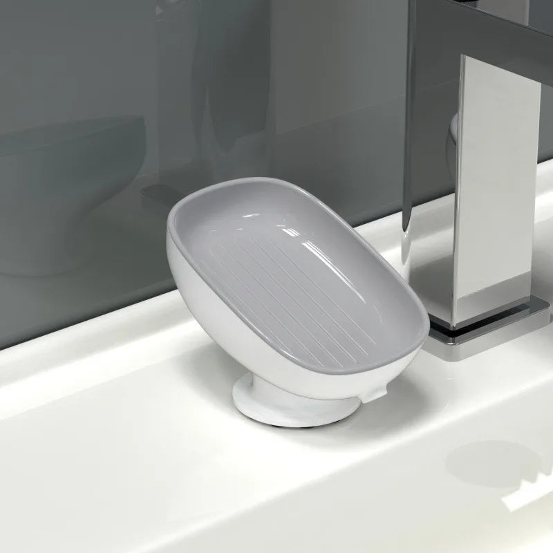 Soap Storage Box – PS Material, Uncovered, Double-Layer with Drainage Plate, Detachable