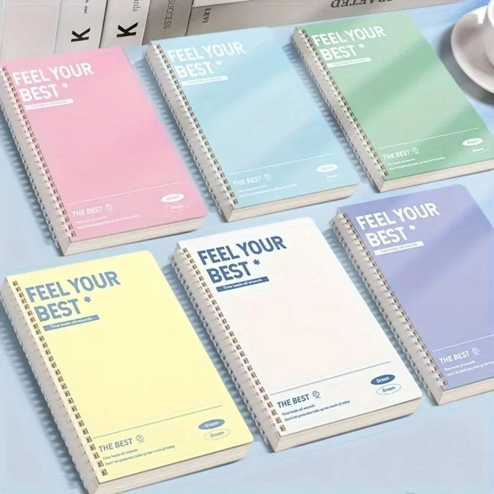 60Sheets/Book High Quality A5 Spiral Notebooks Perforated Pages Color Diary Book Horizontal Line Inner Pages Notepad Gift