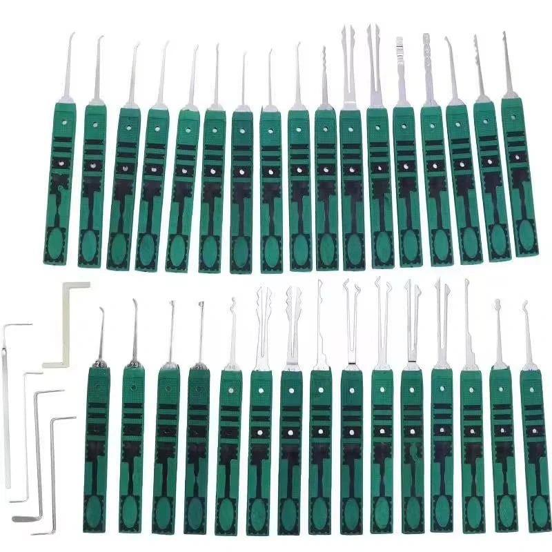Green KLOM320 Convenient Handle 32 Single Hook Civil Lock Green Multi Scene Use Locksmith Hardware Tools Leather Packaging