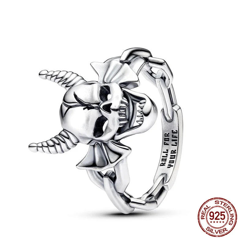 New in 925 Sterling Silver Sun and Moon Love Princess Zircon Oxide Enamel Heart Love Rings Fashion Fine Jewelry For Women Gifts