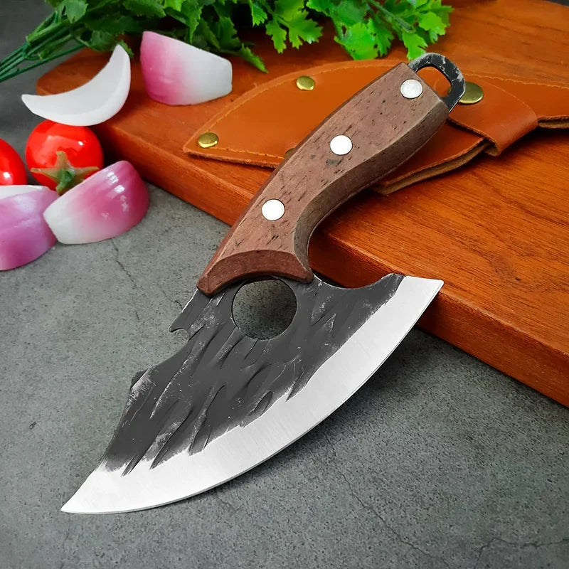Multifunctional Knife Forged Kitchen Knife Stainless Steel Meat Cleaver Boning Knife with Bottle Opener Pocket With Knife Cover
