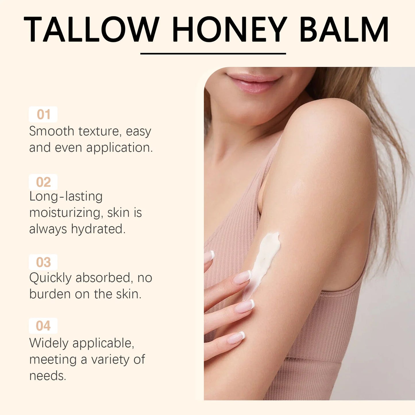 WoodSleep Whipped Beef Tallow Balm - Grass-Fed Tallow & Wild Honey