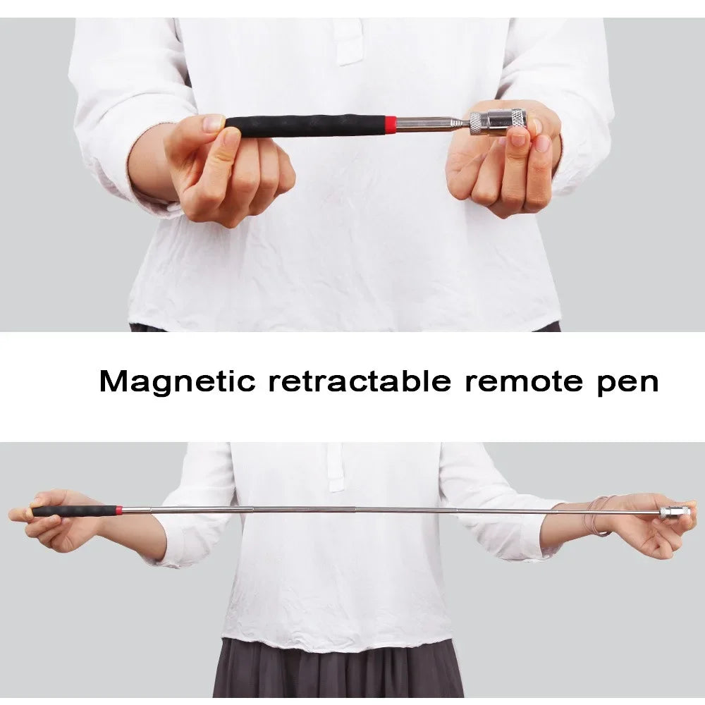 Telescopic Adjustable Magnetic Pick-Up Tools Magnetic Telescopic Magnet Grip Long Pen Telescopic Magnet Stick with LED Light