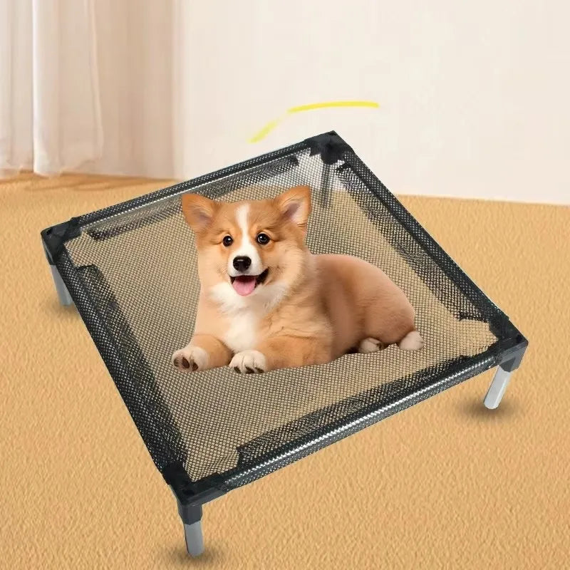 Folding Pet Camping Cot - Portable Raised Bed for Cats & Dogs