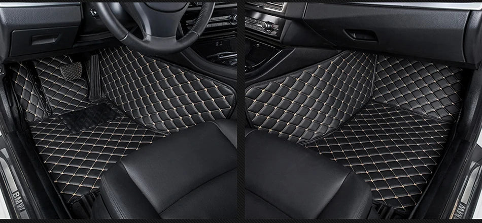 Custom-Fit Leather Car Floor Mats for Ford F-150 2009–2023 (Full Set)