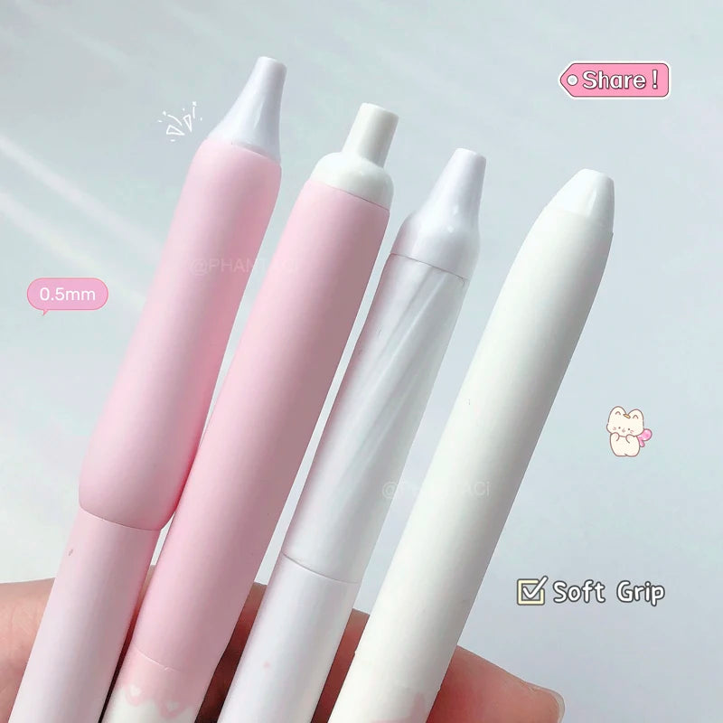 4PCS Lucky Cat Style Gel Pen For Students 0.5mm Black Pen Creative Cat's Tail Cat's Paw Writing Pen Office Supplies New