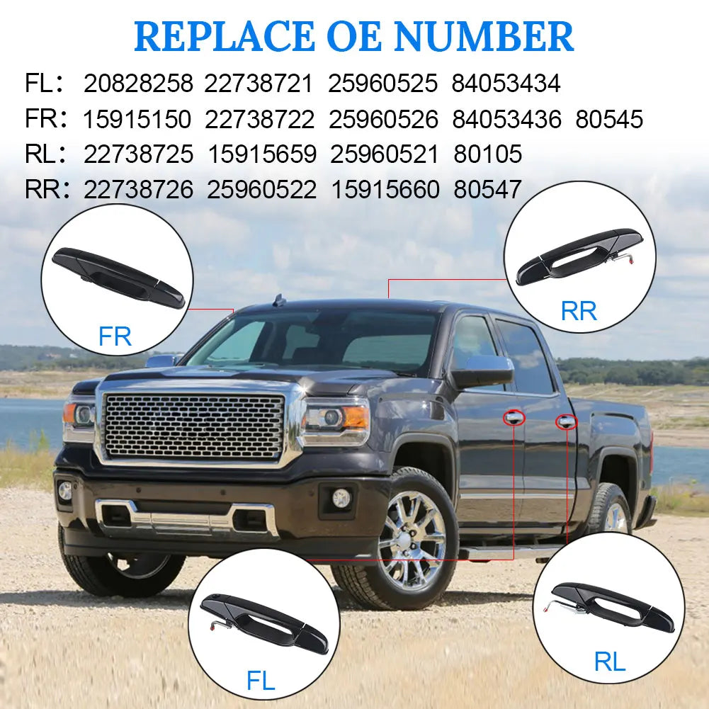 Exterior Chrome Door Handle For Sierra Yukon Cadillac Escalade Pickup Outside  Chevrolet Silverado Tahoe GMC 5960521 25960526