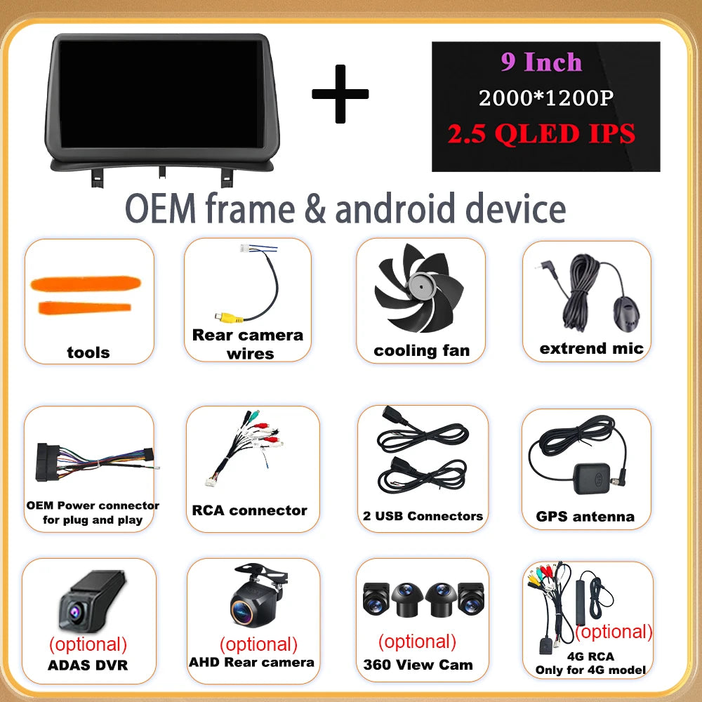 Android 16 Auto Car Radio For Renault Clio 3 2005-2014 Wireless CarPlay 4G Multimedia Player Navigation GPS Autoradio BT No 2din