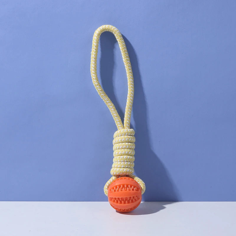 Cotton Rope & Rubber Treat Ball - Puppy Teething Toy – photo 8