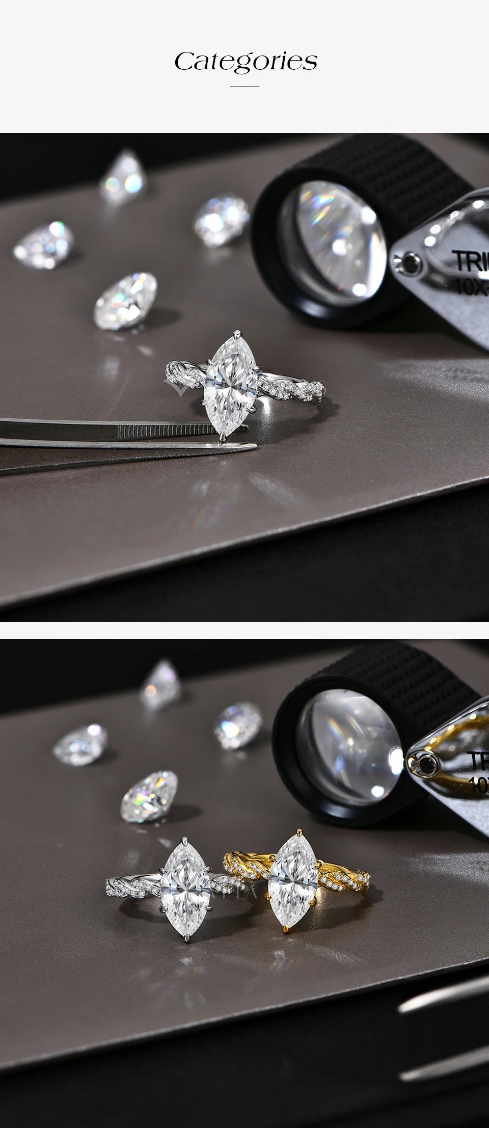 ATTAGEMS 3.0CT Marquise Cut Moissanite Engagement Rings For Women 14*7mm Lab Diamond S925 Sterling Silver Wedding Party Jewelry