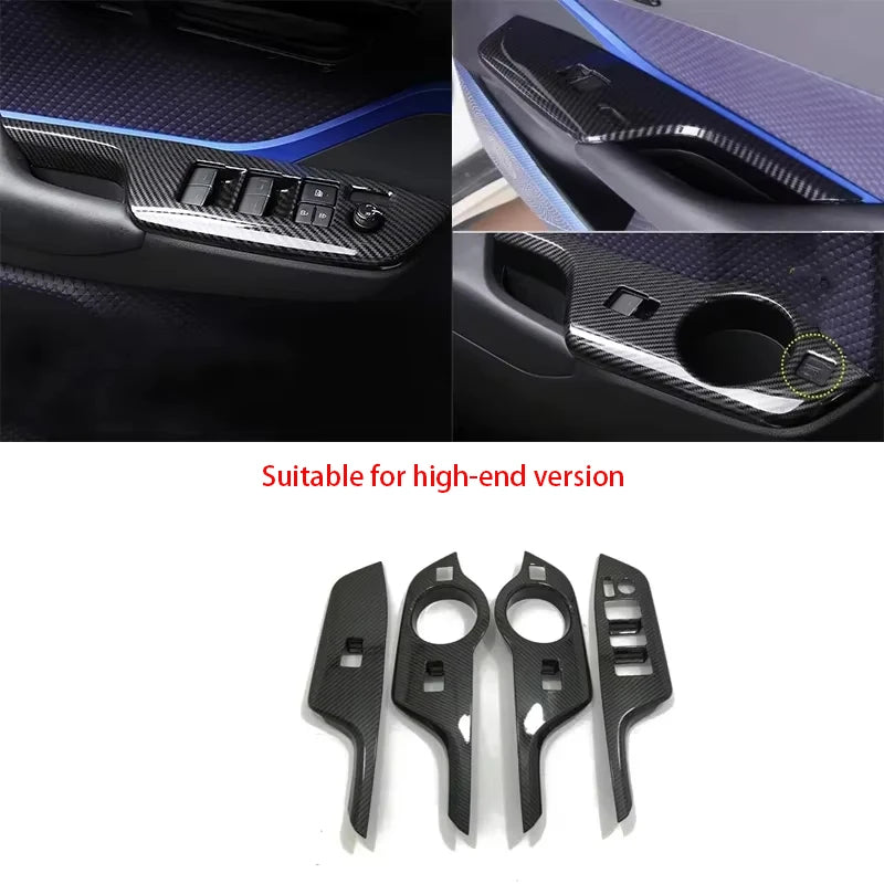 For Toyota C-HR AX10 CHR 2017-2023 Carbon Fiber Texture Window Switch Lift Panel Air Outlet Protective Cover Interior Accessorie