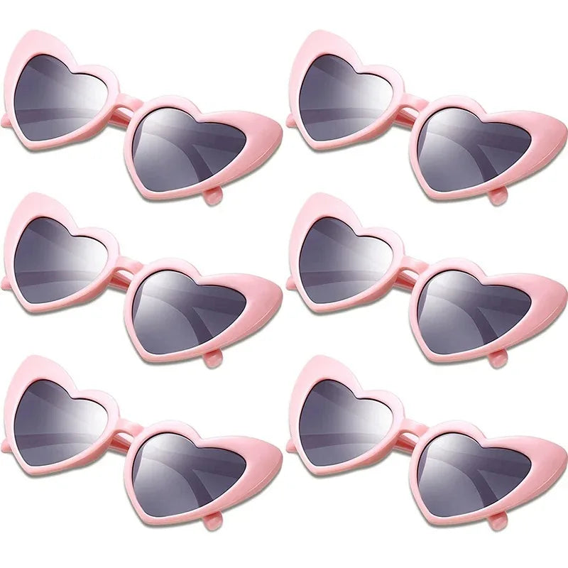 12-60Pcs Wedding Bodas Heart Sunglasses Bachelorette Bachelor Hen Party Glasses Team Bride Bridesmaids Groomsmen Gifts for Guest