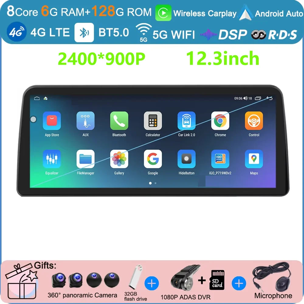 Android 15 Car QLED Screen For GMC Yukon Chevrolet Tahoe Suburban 2007-2013 GPS Navigation Multimedia Player Stereo Head Unit