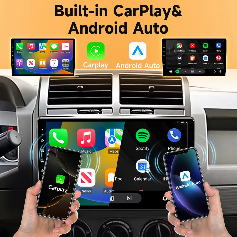 Car Stereo with Apple CarPlay & Android Auto, Compatible with Dodge Caliber & Jeep Compass MK